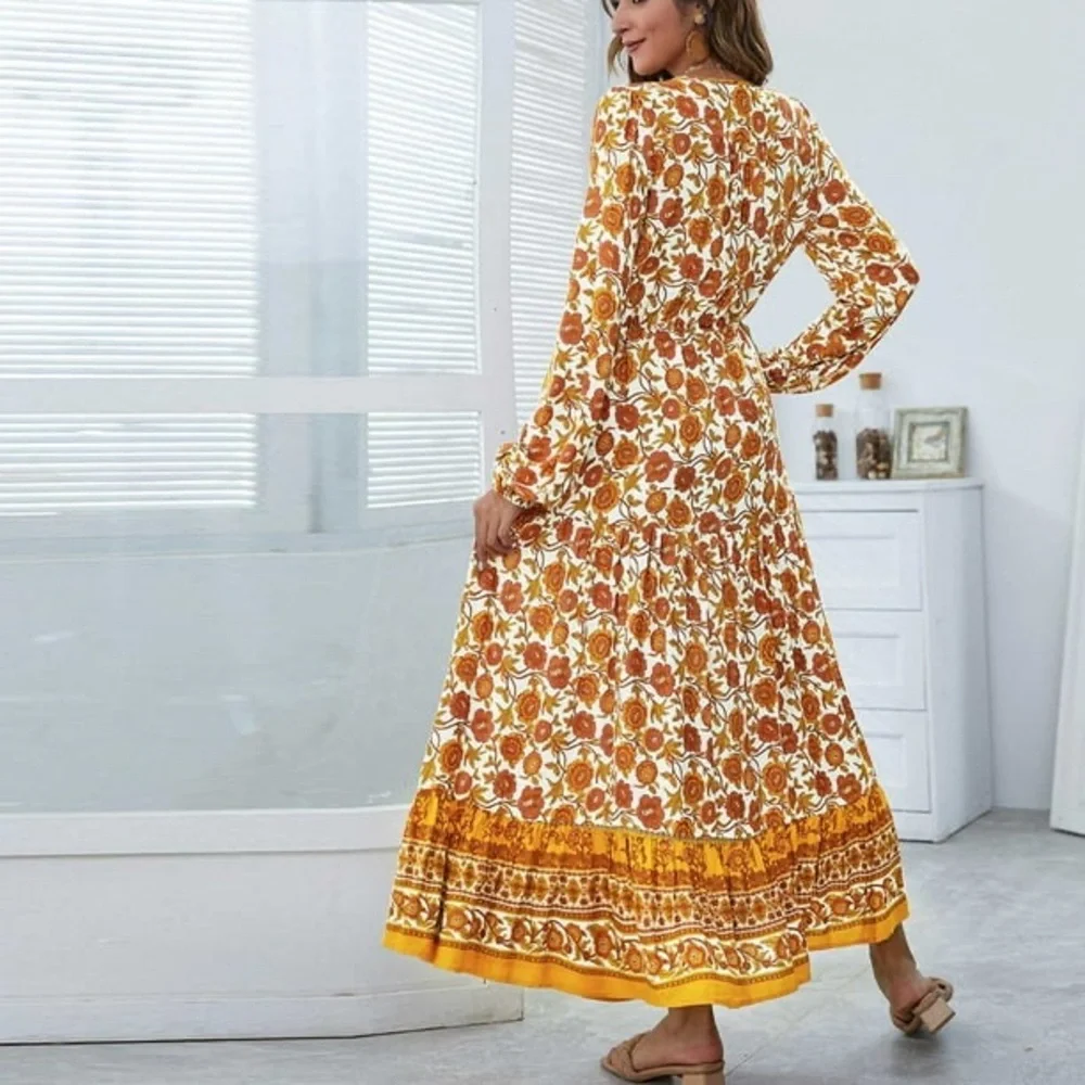 Floral Yellow Maxi Dress - Picture 7 of 7